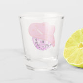 Modern Roze Cowgirl Cowboy Pet Disco Rodeo Shot Glas (Achterkant)