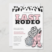 Modern Roze Cowgirl Laatste Rodeo vrijgezellenfees Kaart (Voorkant)