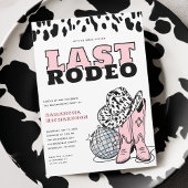 Modern Roze Cowgirl Laatste Rodeo vrijgezellenfees Kaart