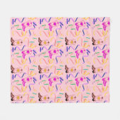 Modern Roze Cowgirl Westerne Boots Confetti Fleece Deken (Voorkant (Horizontaal))