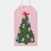 Modern Roze Cowgirl Westerne kerst Cadeaulabel (Voorkant)