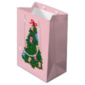 Modern Roze Cowgirl Westerne kerst Medium Cadeauzakje (Achterkant Gekanteld)