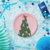 Modern Roze Cowgirl Westerne kerst Papieren Bordje (Feest)