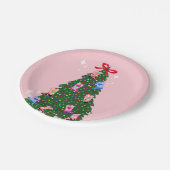 Modern Roze Cowgirl Westerne kerst Papieren Bordje (Gekanteld)