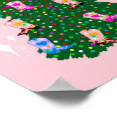 Modern Roze Cowgirl Westerne kerst Poster (Hoek)