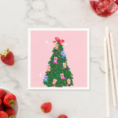 Modern Roze Cowgirl Westerne kerst Servet (Insitu)