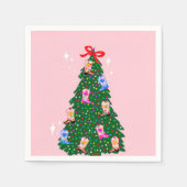 Modern Roze Cowgirl Westerne kerst Servet (Voorkant)