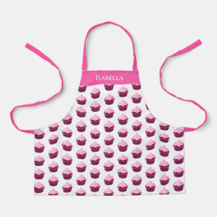 Modern roze cupcake patroon op maat schort