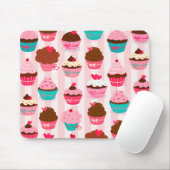 Modern roze cupcakes Girly Muismat (Met muis)
