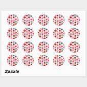 Modern roze cupcakes Girly Ronde Sticker (Vel)