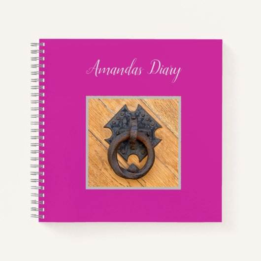  modern roze dagboek met klopper notitieboek (Voorkant)