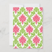 Modern Roze Damask Beauful Bride Vrijgezellenfeest Kaart (Achterkant)