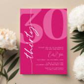 Modern Roze Dertig 30e Verjaardagsfeest Kaart