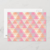 Modern Roze Driehoek Patroon Briefkaart (Voorkant / Achterkant)