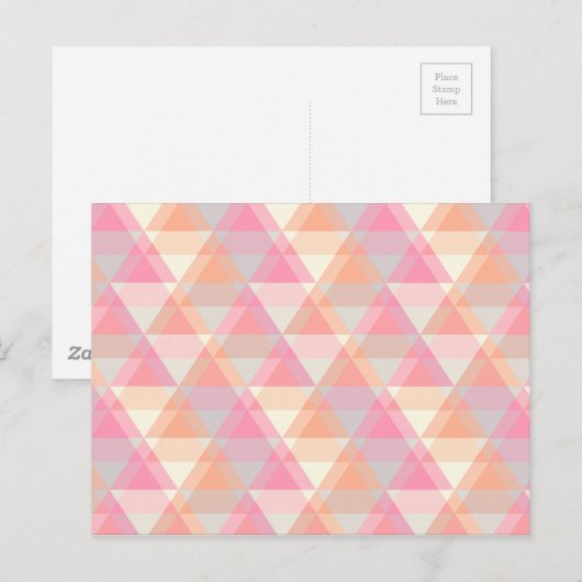 Modern Roze Driehoek Patroon Briefkaart (Voorkant / Achterkant)