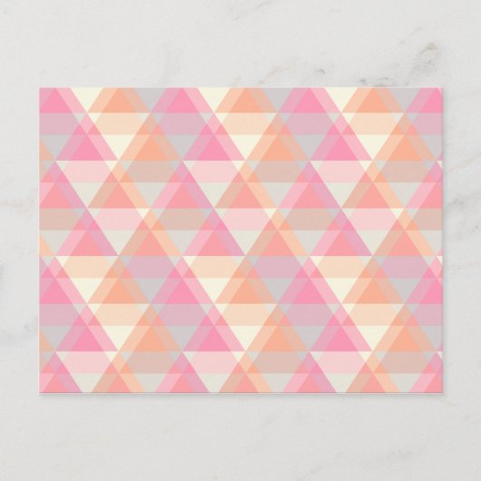 Modern Roze Driehoek Patroon Briefkaart (Voorkant)