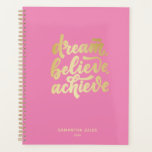 Modern roze dromen geloven dat je Motivatie kunt b Planner<br><div class="desc">Moderne gouden dromen geloven dat je Motivatie kunt bereiken</div>