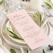 Modern Roze Elegant Floral Menu