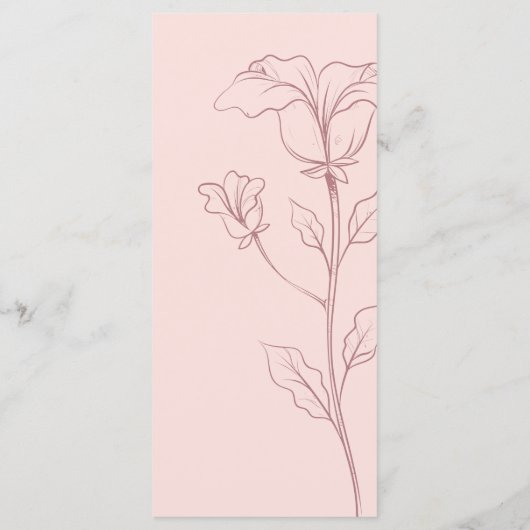 Modern Roze Elegant Floral Menu (Achterkant)