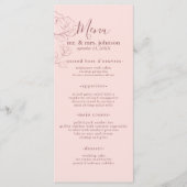 Modern Roze Elegant Floral Menu (Voorkant)