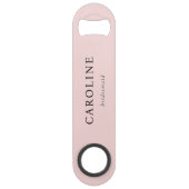 Modern roze elegante bruidsmeisje speed flessenopener (Achterkant)