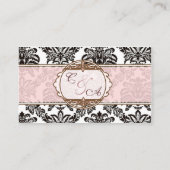Modern Roze elegante damast plaats kaart Plaatskaartje (Achterkant)