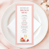 Modern Roze Elegante Eenvoudige Moederdag Brunch Menu