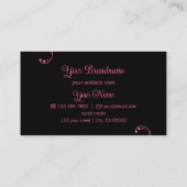 Modern Roze en Black Ornamental met  Logo Visitekaartje (Achterkant)