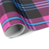 Modern roze en blauw geruit cadeaupapier (Rol Hoek)