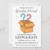 Modern roze en blauw geslacht onthullen uitnodigin kaart (Voorkant)