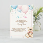 Modern Roze en Blauw Spaans Geslacht Onthullen Kaart (Staand voorkant)