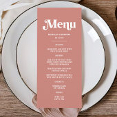 Modern roze en Bourgondische bruiloft thema Menu