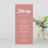 Modern roze en Bourgondische bruiloft thema Menu (Staand voorkant)