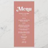 Modern roze en Bourgondische bruiloft thema Menu (Voorkant)