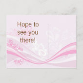 Modern roze en bruin slaan de datum op aankondigingskaart (Achterkant)