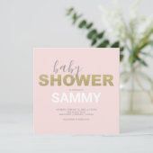 Modern Roze en Faux Gold Baby shower (Staand voorkant)