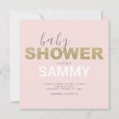 Modern Roze en Faux Gold Baby shower (Voorkant)