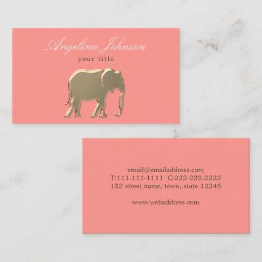 Modern Roze en Gold Visitekaartje (Voorkant / Achterkant)