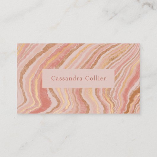 Modern roze en goud Abstract Elegant Afsprakenkaartje (Achterkant)