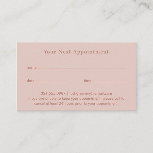 Modern roze en goud Abstract Elegant Afsprakenkaartje (Voorkant)