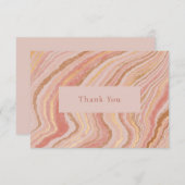 Modern roze en goud Abstract Elegant Bedankkaart (Voorkant / Achterkant)