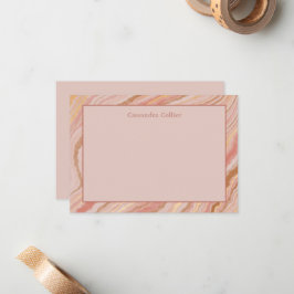 Modern roze en goud Abstract Elegant Notitiekaartje