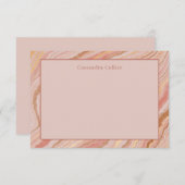 Modern roze en goud Abstract Elegant Notitiekaartje (Voorkant / Achterkant)