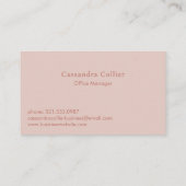 Modern roze en goud Abstract Elegant Visitekaartje (Achterkant)