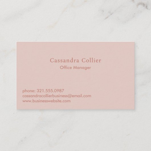 Modern roze en goud Abstract Elegant Visitekaartje (Achterkant)
