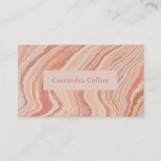 Modern roze en goud Abstract Elegant Visitekaartje (Voorkant)