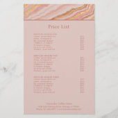 Modern Roze en Goud Abstract Elegante prijslijst (Voorkant)
