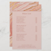 Modern Roze en Goud Abstract Elegante prijslijst (Voorkant / Achterkant)