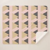 Modern roze en goud geometrische driehoek patroon sherpa deken (Voorkant (horizontaal))