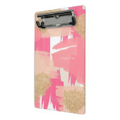 Modern Roze en Goud Glitter Abstract Mini Klembord (Angled2)